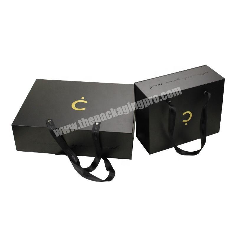 Customize Hard Cardboard Magnetic Close Book Shape Gift Box Custom Scarves Magnetic Cardboard Box With Handle Paper Boxes