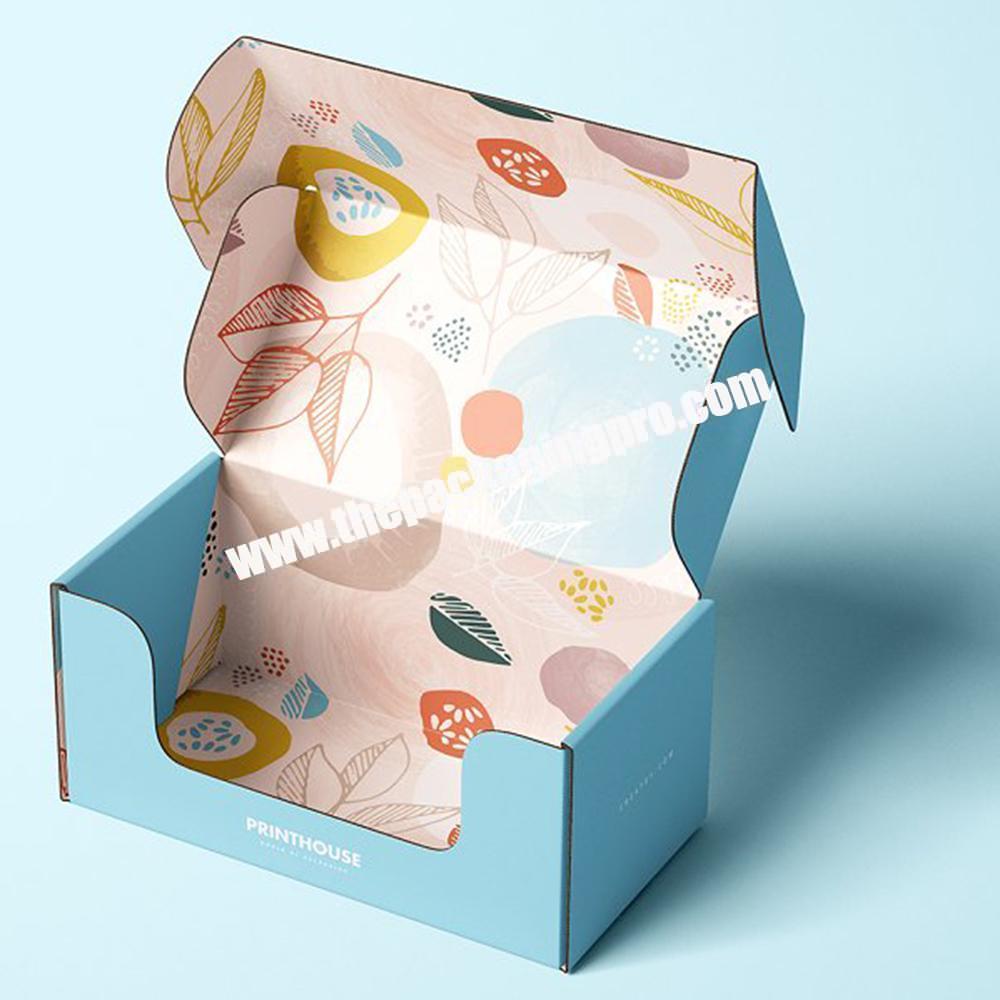 OEM Floral Printed Tuck End Corrugated Paper Cardboard Packaging Small Mailer Shipping Box