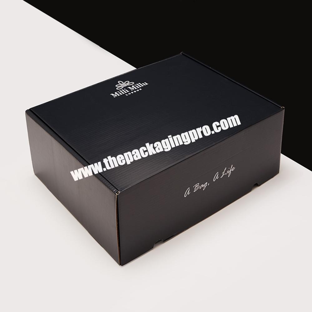 Customized Luxury Corrugated Black Ecommerce Packaging Mailing Shipping Box  For Hats