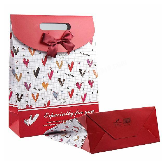 Customized Design Wedding Paper Packaging Bag Wedding Gift Bags With Ribbon Bow