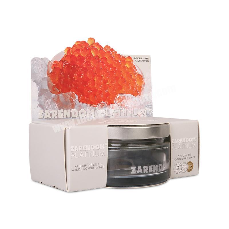 Customized Die Cut 100ml200ml300ml Canning Jar Cardboard Display Paper Box For JamHoneySalmon Roe