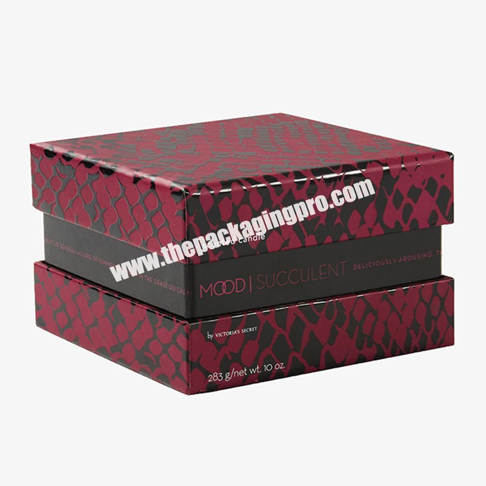 Customized Exquisite Packaging Lid And Base Rigid Gift Boxes With Neck For Candle