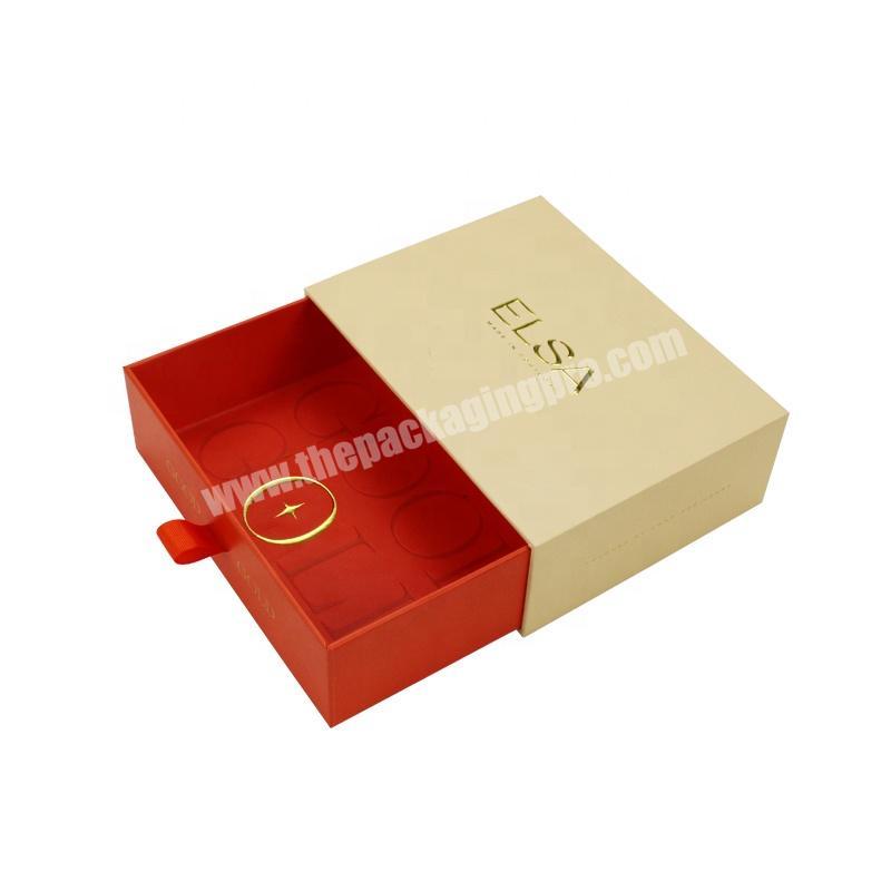 Customized Fashion Jewellery Sliding Drawer Box White Packaging Box Drawer Earring Diamond Boxes With Pouch