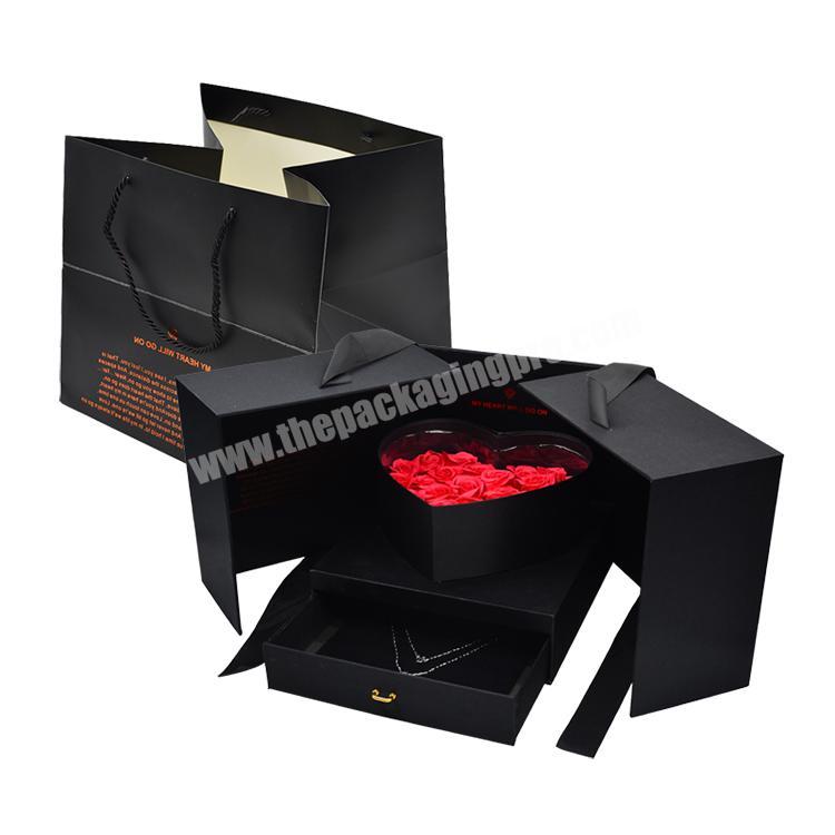 Customized Foil Stamping Logo Printed Unique Lipstick Jewelry Necklace Set Paper Gift Packaging Box With Bag