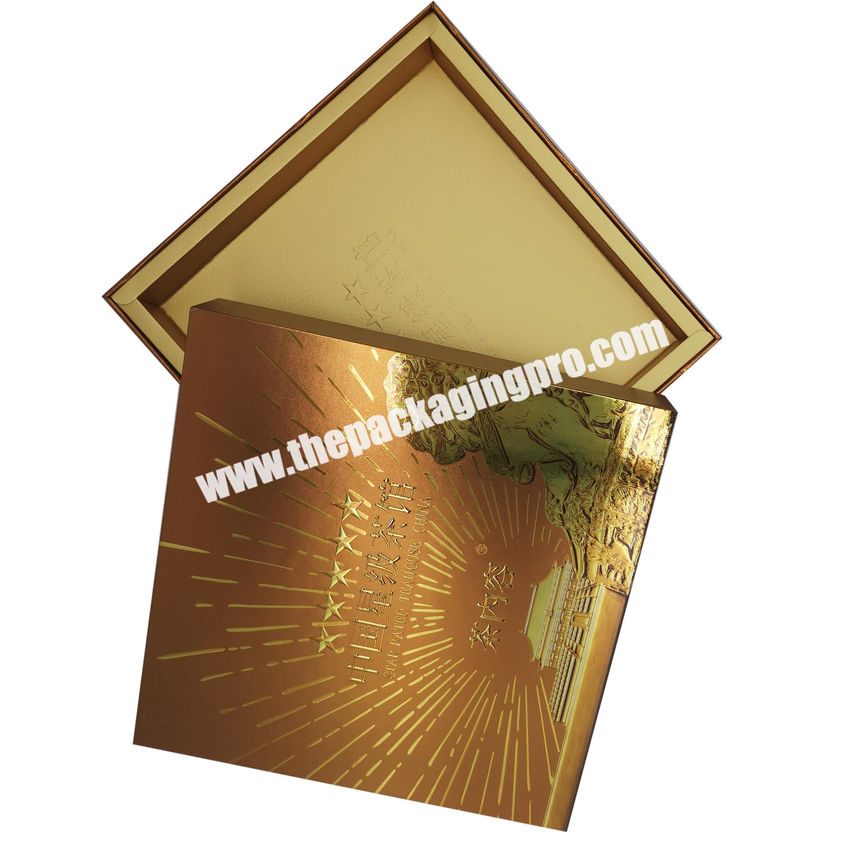 Customized Gold Delicate Cardboard High-quality Removable Lid Tea Packaging Box