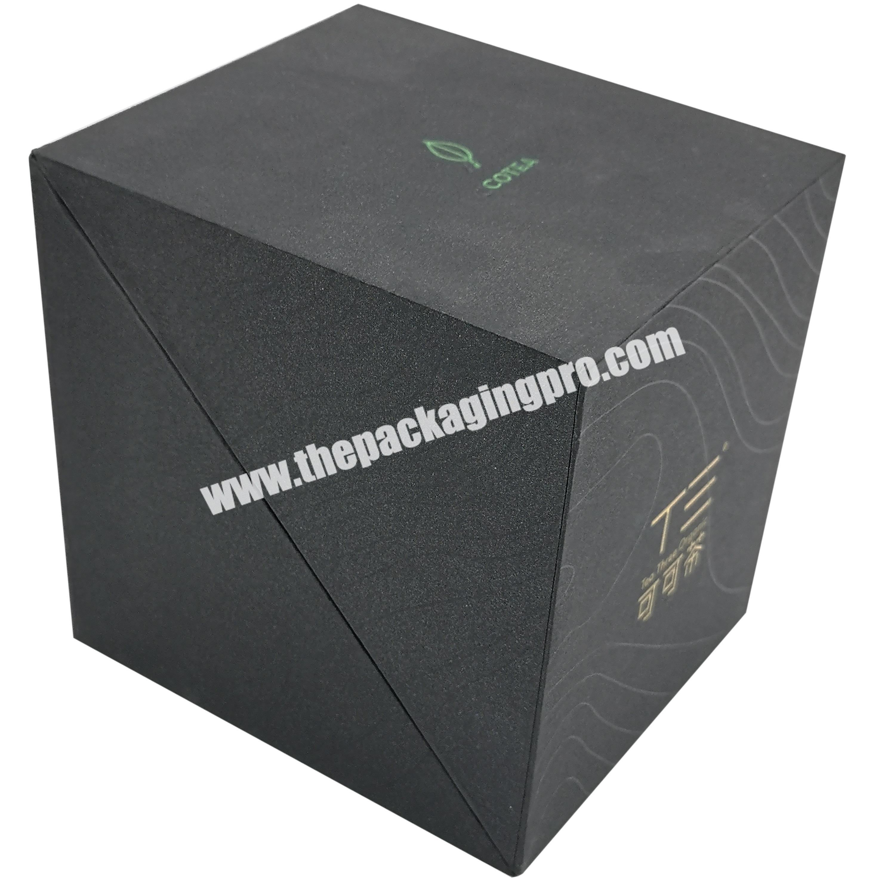 Customized Grey Board High-quality Black Creative Square Cardboard Tea Packaging Box