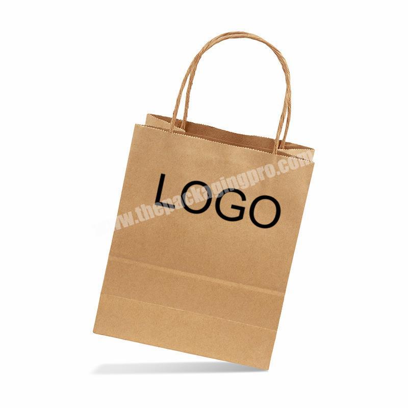 Bottom Price Promotional Recyclable EcoFriendly Kraft Paper Bags Food Clothing Shoes Gift Wigs Shopping Packaging With Handles