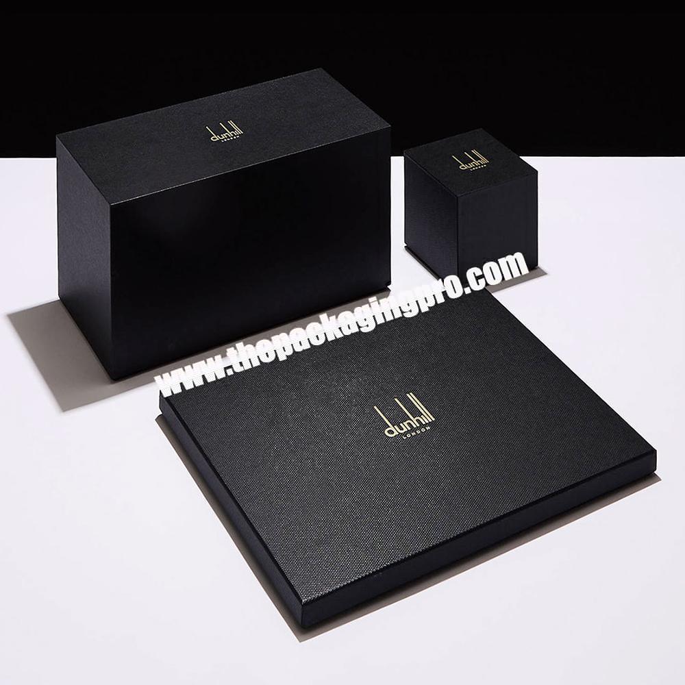 Customized Logo Matte Black Cardboard Packaging Lid And Based 2 Piece Rigid Gift Box