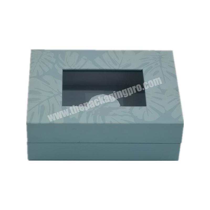 Customized Logo Hot Stamping Handmade Boxes Cardboard Gift Paper Box With Clear Window