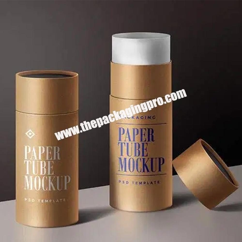 Customized Logo Kraft Paper Cosmetic Jar Packaging Round Shape Small Mini Tube Cylinder Gift Box
