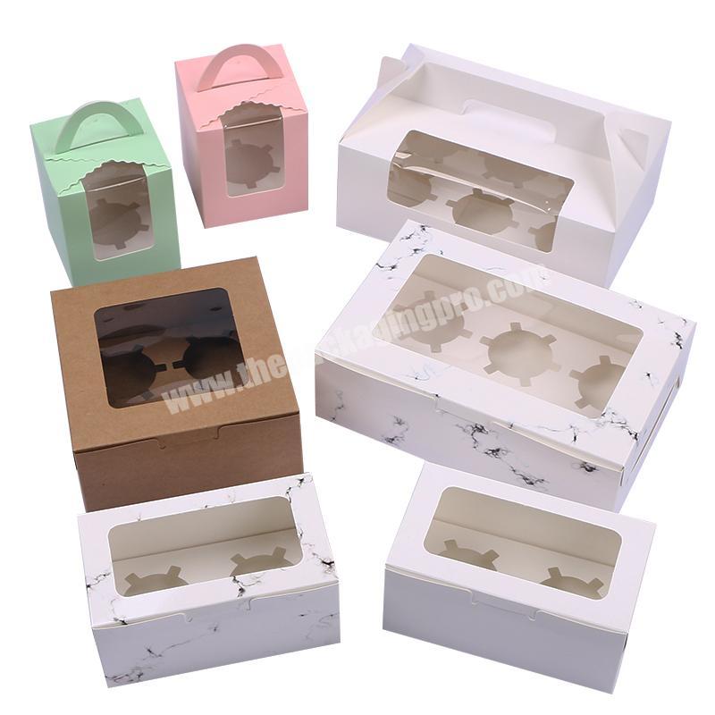 Customized Logo Pastry Box White Cardboard Box With Clear PVC Window