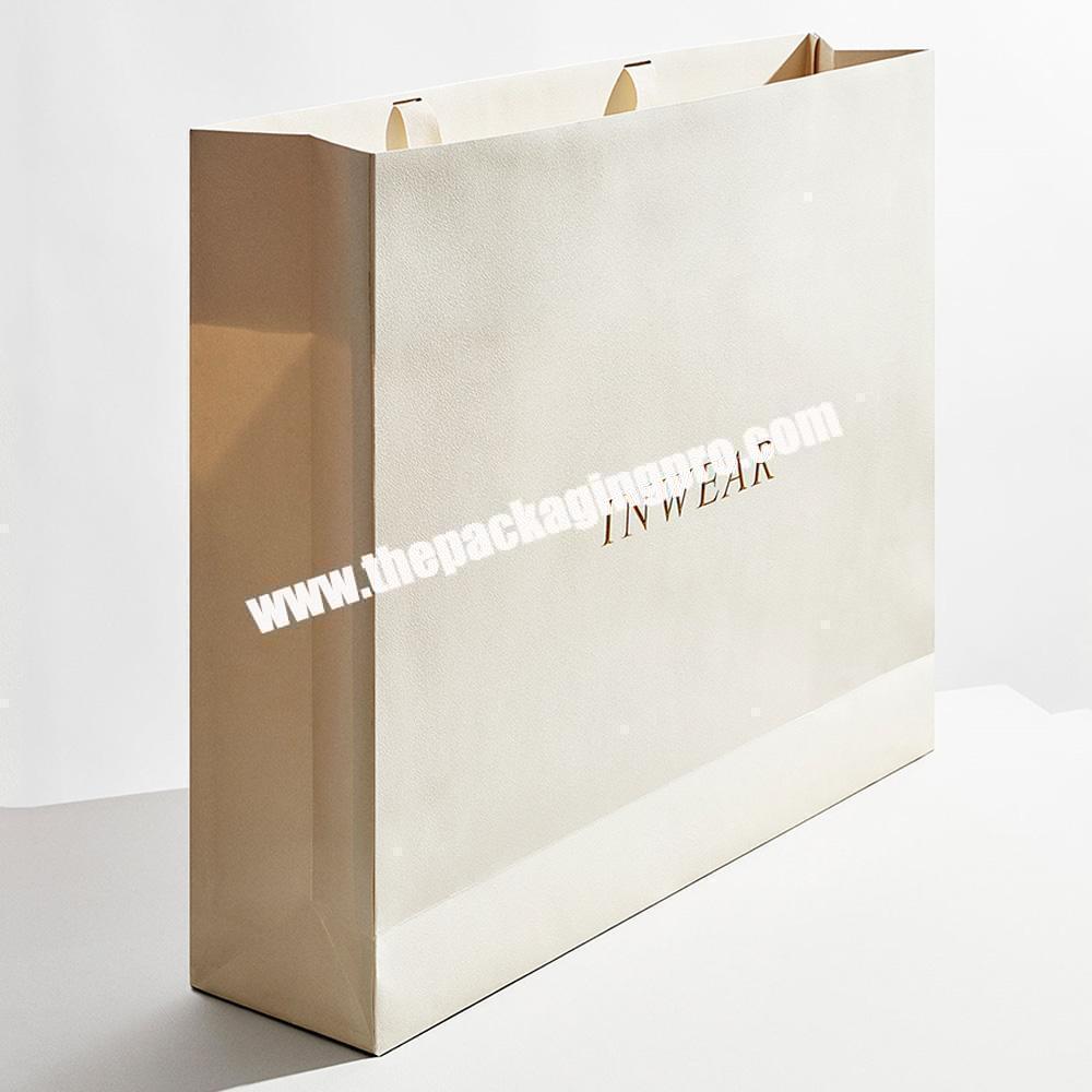 Customized Logo Printed Eco White Coated Paper Jewelry Perfume Packaging Gift Shopping Bag