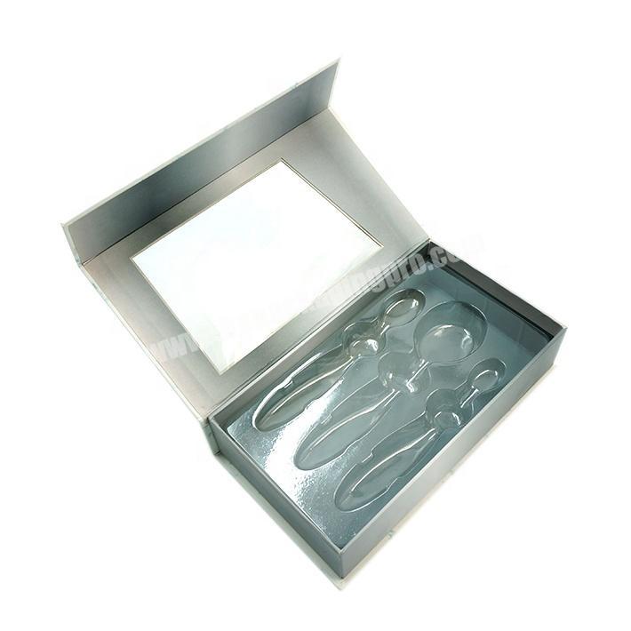 Customized Luxury Magnet Box with PVC Window Folding Storage Paper Gift Box with Blister for Cosmetics