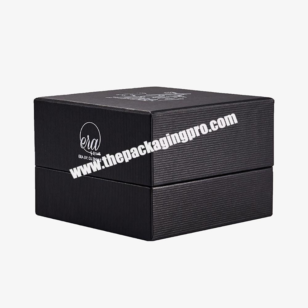 Customized Luxury Texture Paper Packaging Black Lid And Base Rigid Gift Boxes For Watch