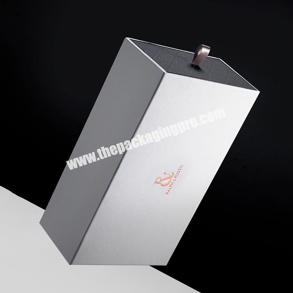 Customized Luxury White Hardcover Cardboard Watch Packaging Drawer Gift Box with Sponge Insert