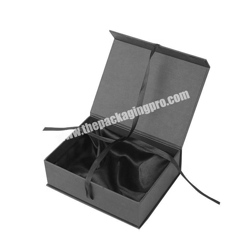Customized Luxury black color rigid Cardboard Paper Magnet Gift Bundle Hair Extension Packaging Box With Logo