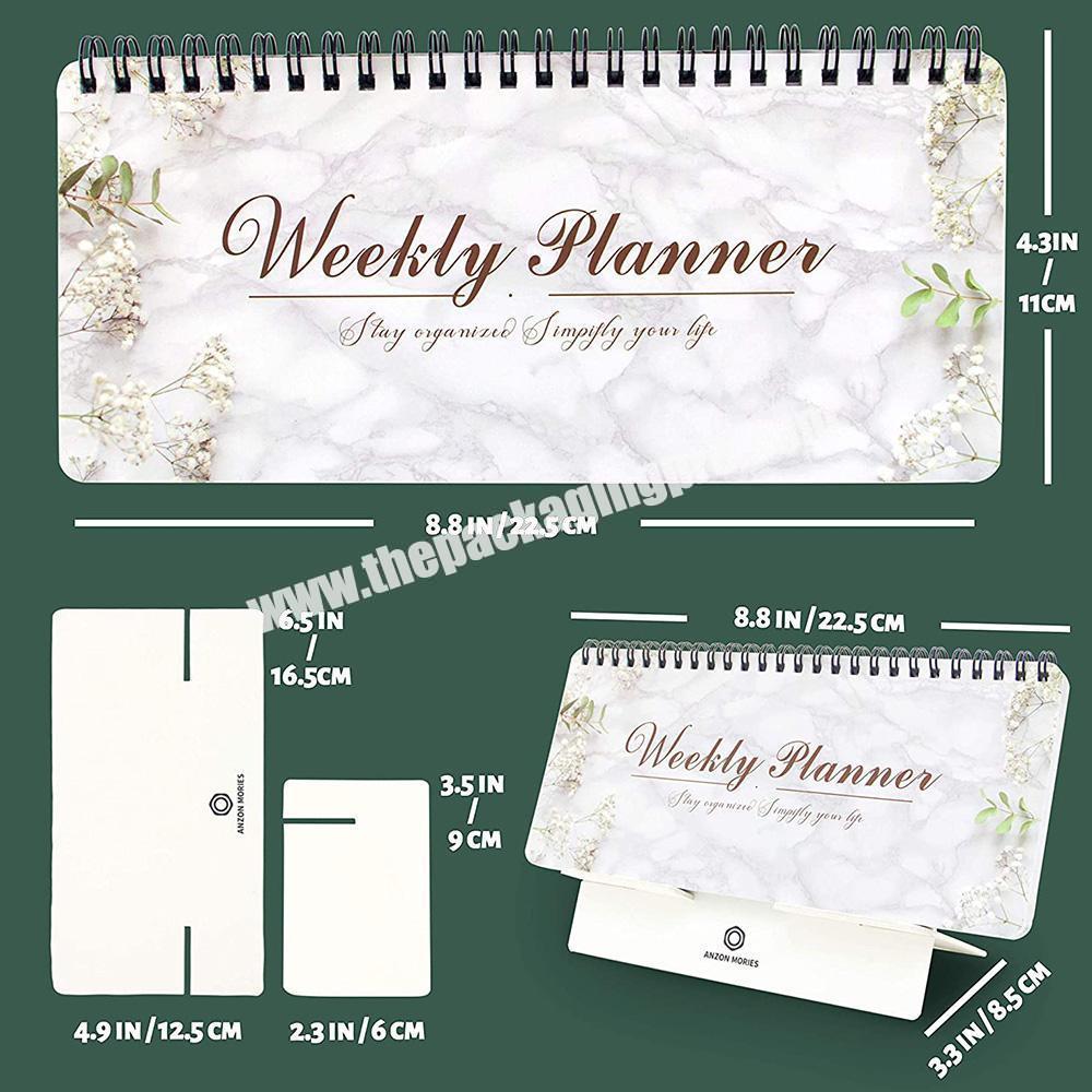 Customized Marble  2020  Table Desk Mini Spiral Weekly Academic Calendar Planner