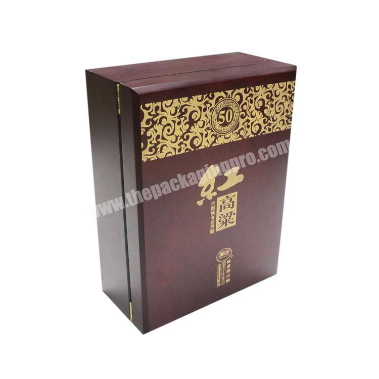 Custom made luxury cardboard liquor set packaging boxes champagne whisky red wine bottles glass paper gift box