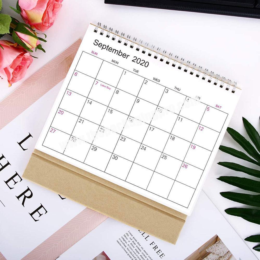 Customized Private Logo 2020 -  Desktop Stand Up Table Desk Spiral Monthly Calendar