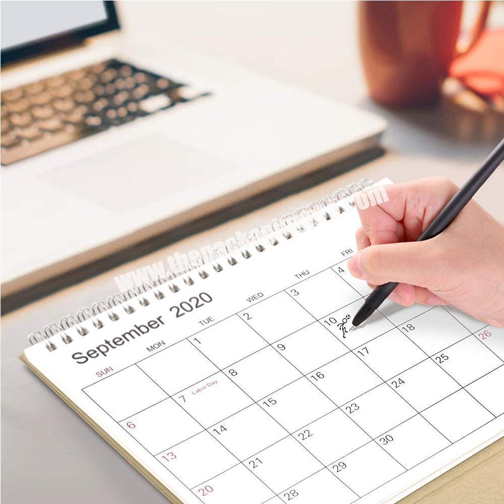 Customized Private Logo 2020 -  Desktop Stand Up Table Desk Spiral Monthly Calendar wholesaler