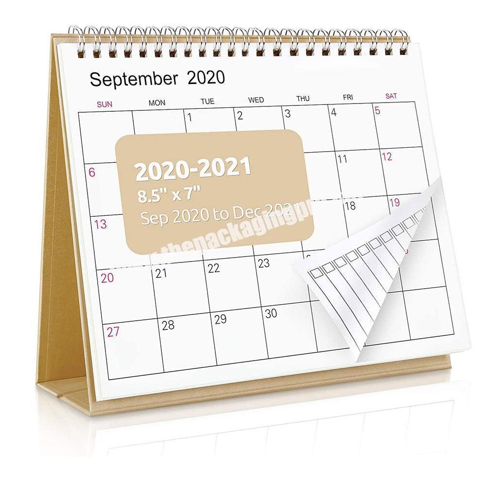 Customized Private Logo 2020 -  Desktop Stand Up Table Desk Spiral Monthly Calendar