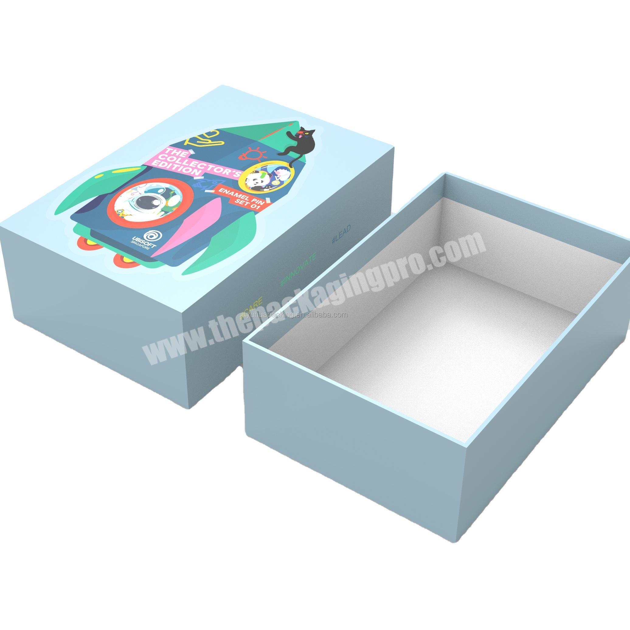 Customized lid and bottom 2 pieces rigid gift box with foam skincare cream set paper packaging  boxes with custom logo