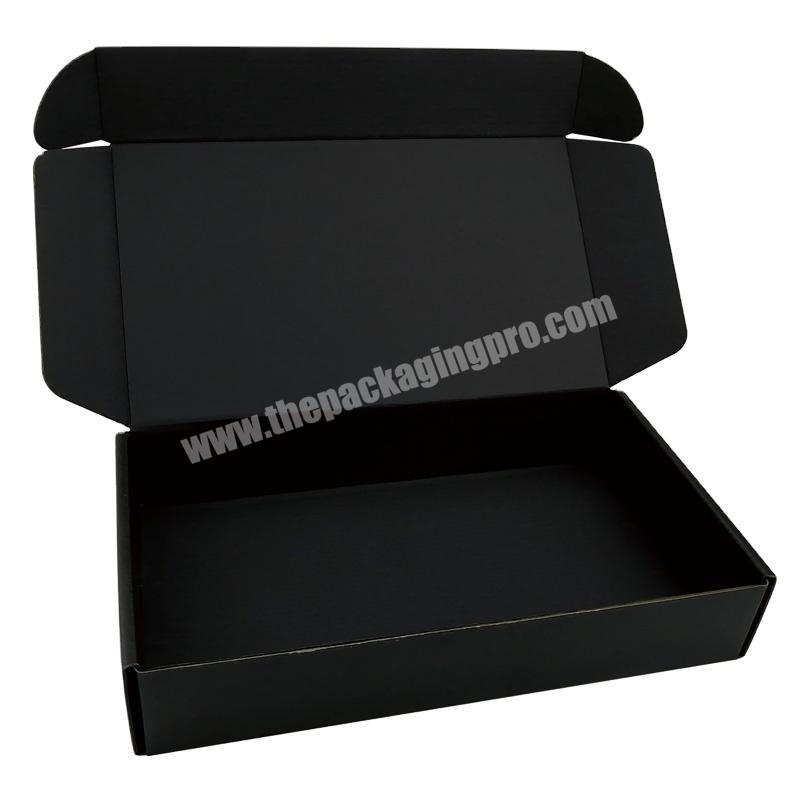 Customized logo matte black shipping corrugated box with gold foil paper mailer box