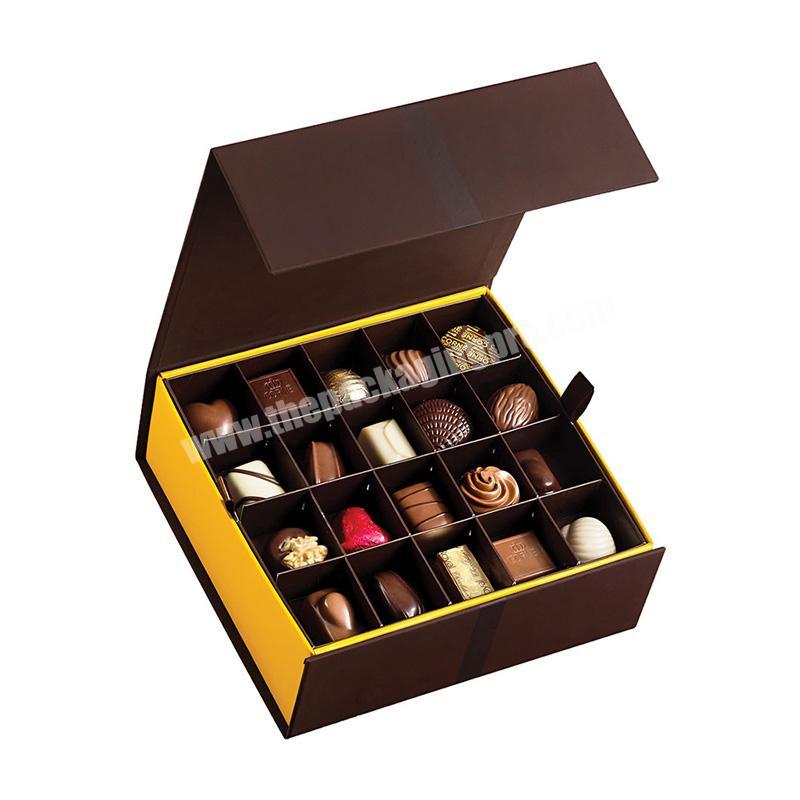 Customized luxury cardboard magnetic folding chocolate box packaging