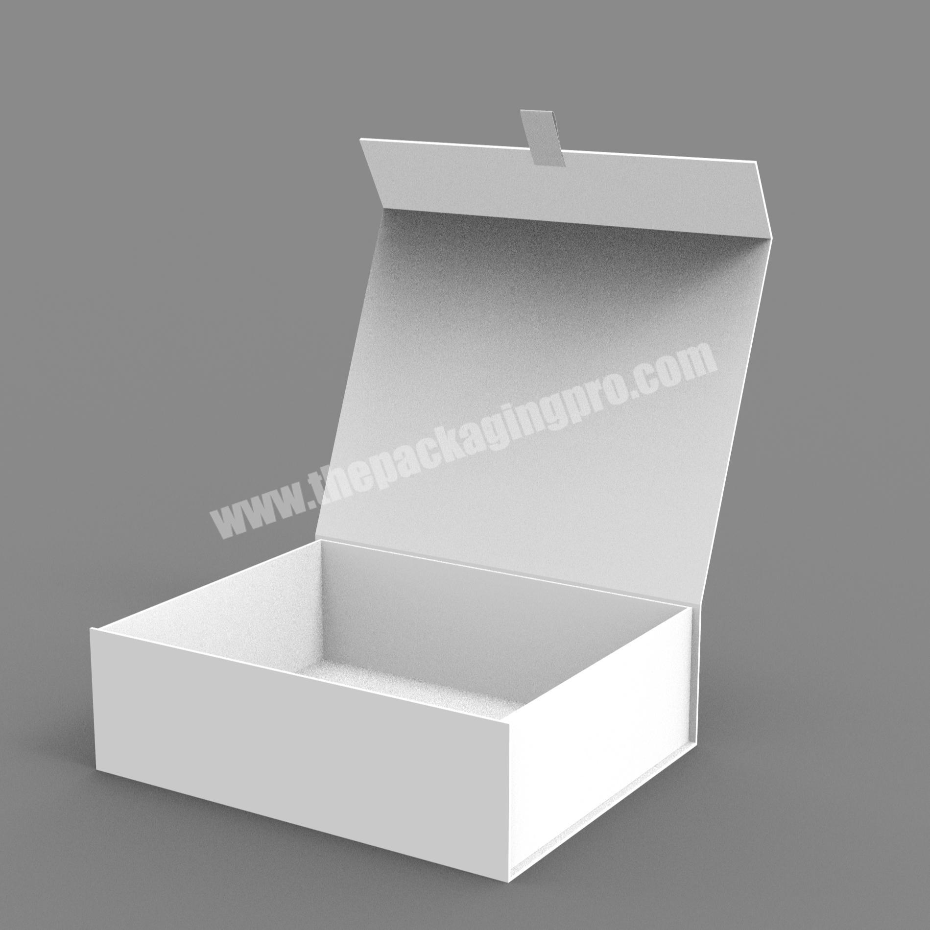 Customized luxury packaging lid box with ribbon eco friendly paper cardboard magnetic gift box for jewelry with foam cajas