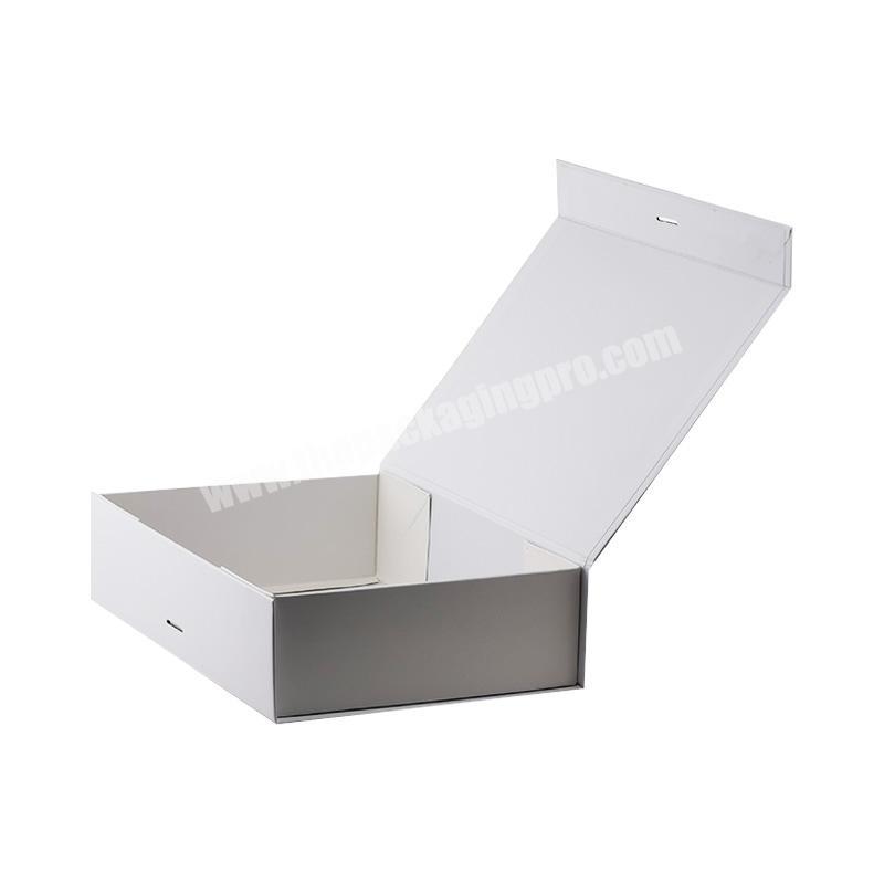 Customized print logo white cardboard magnet boxes magnetic closure box with ribbon