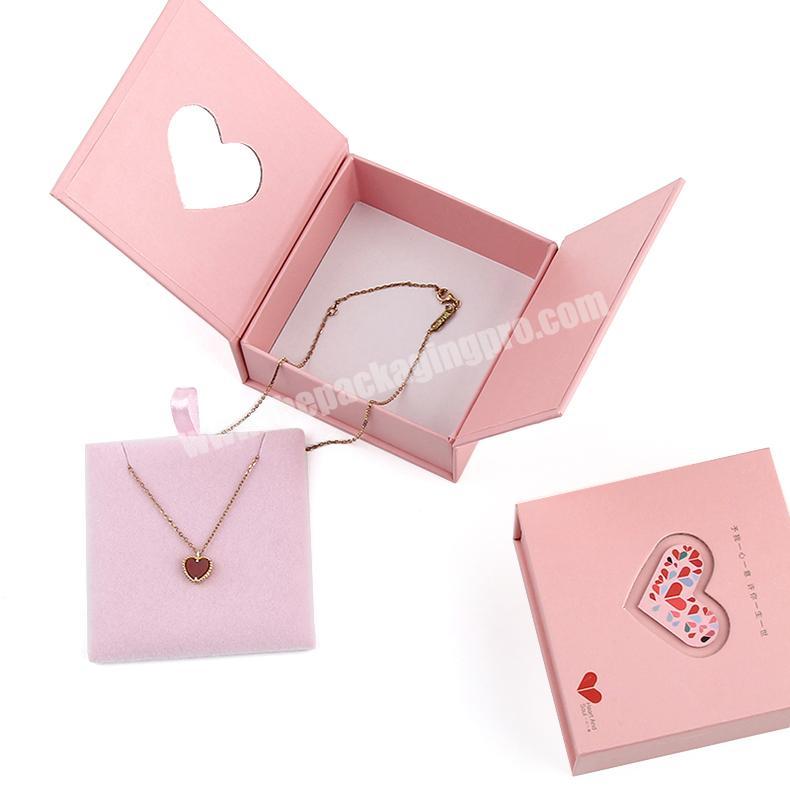 Customl logo hard Cardboard lid open Packaging Eearing necklace