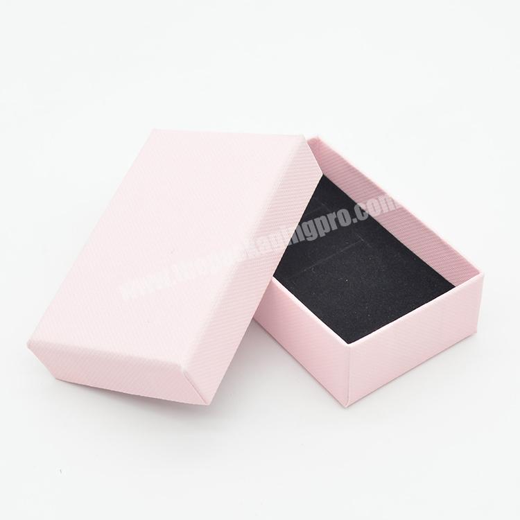 Cute Design Wholesale Earrings Gift Box Pink Color Square Shaped Custom Paper Jewelry Box Packaging