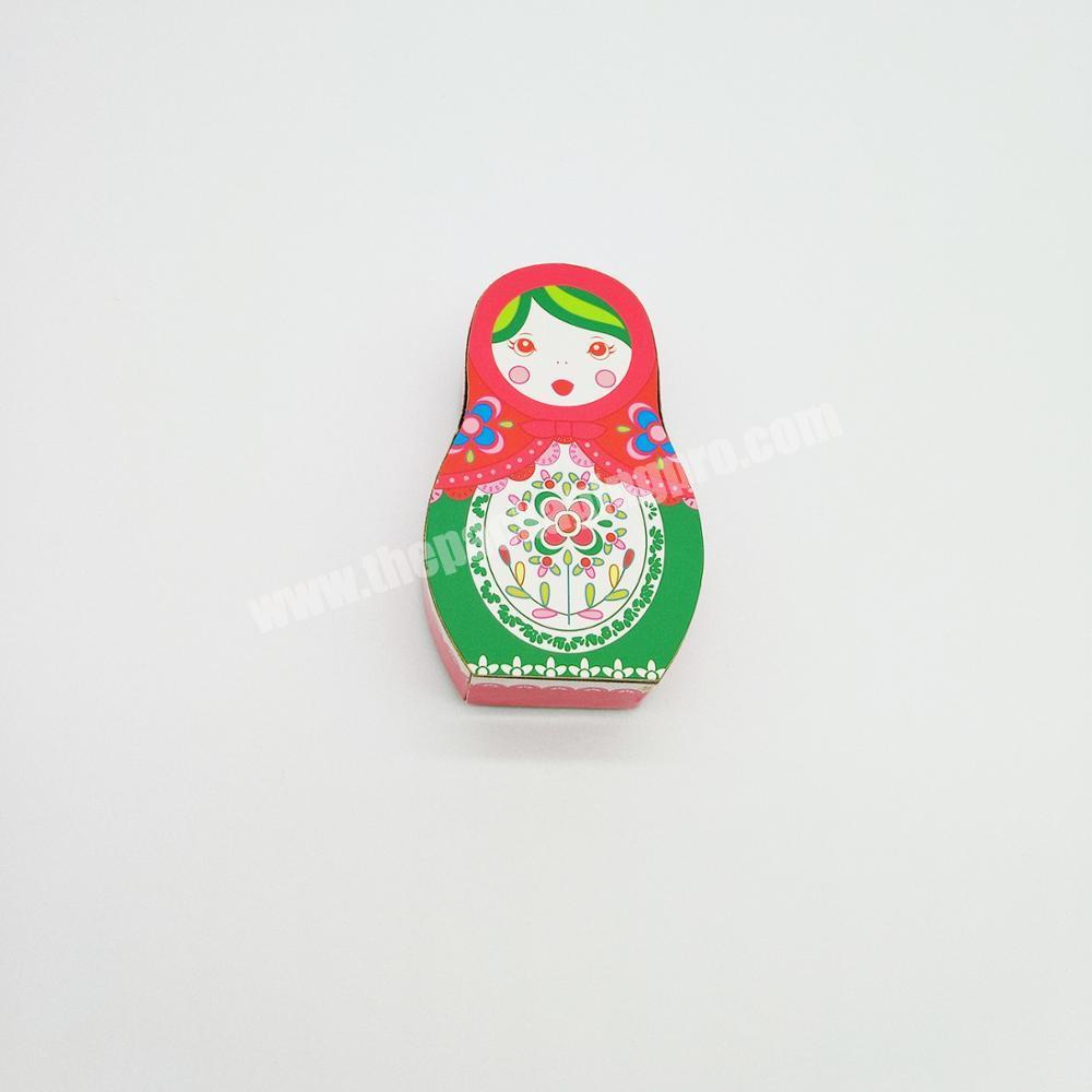 Cute mini box Russian doll shape cardboard box gift chocolate packing box