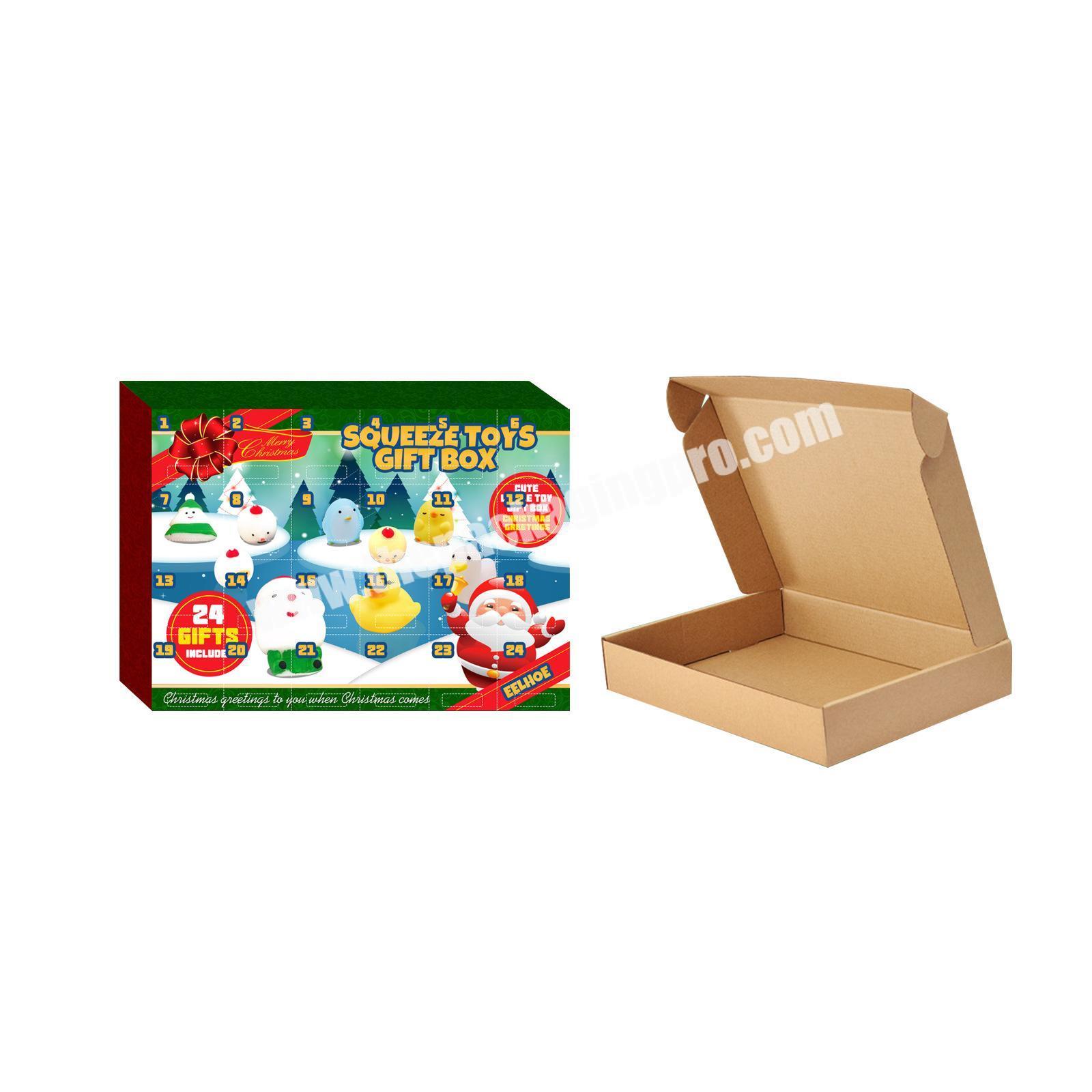 Wholesale factory christmas gift blank empty box dinosaur toys fidget advent calendar for kids
