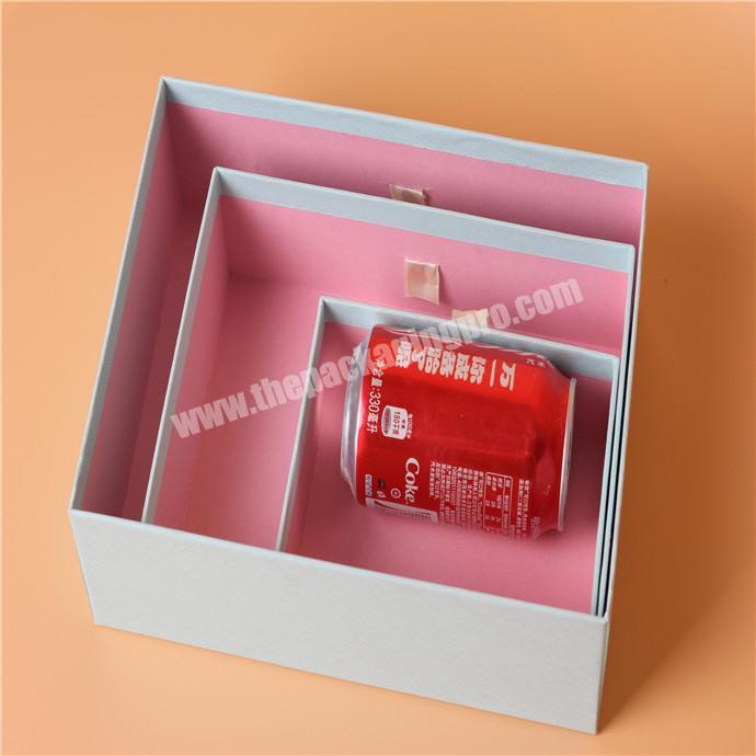 personalize Decorative light blue Packaging Gift Cardboard Storage Drawer Box Wholesale