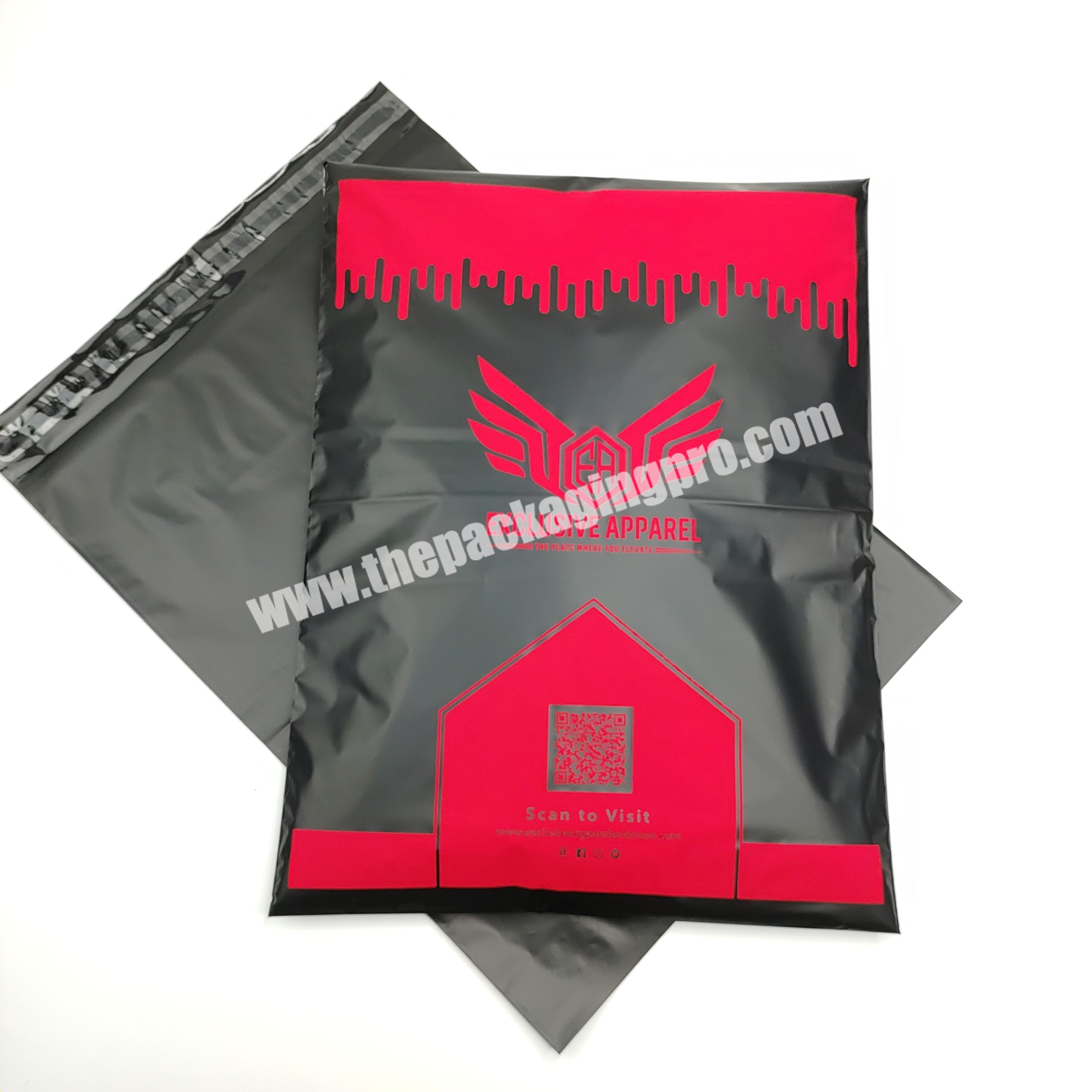 ECO matte black with  custom logo   packing mailer bag with logo  shipping bag mailing bags