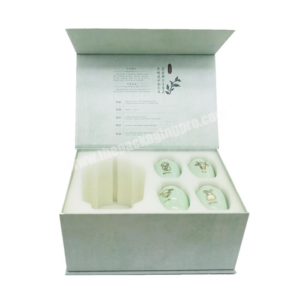 Eco Friendly 9 Compartment Skin Care Matcha Tea Cup Set Magnetic Gift Box