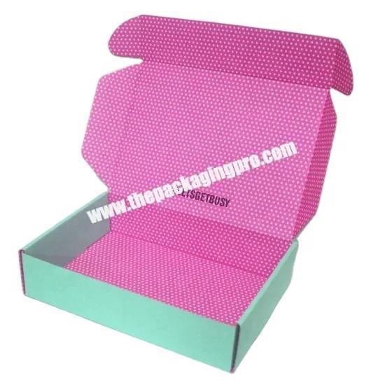 Wholesale custom printed cosmetic corrugated shipping boxes custom logo cardboard pink mailer box for makeupT shirtsshoe