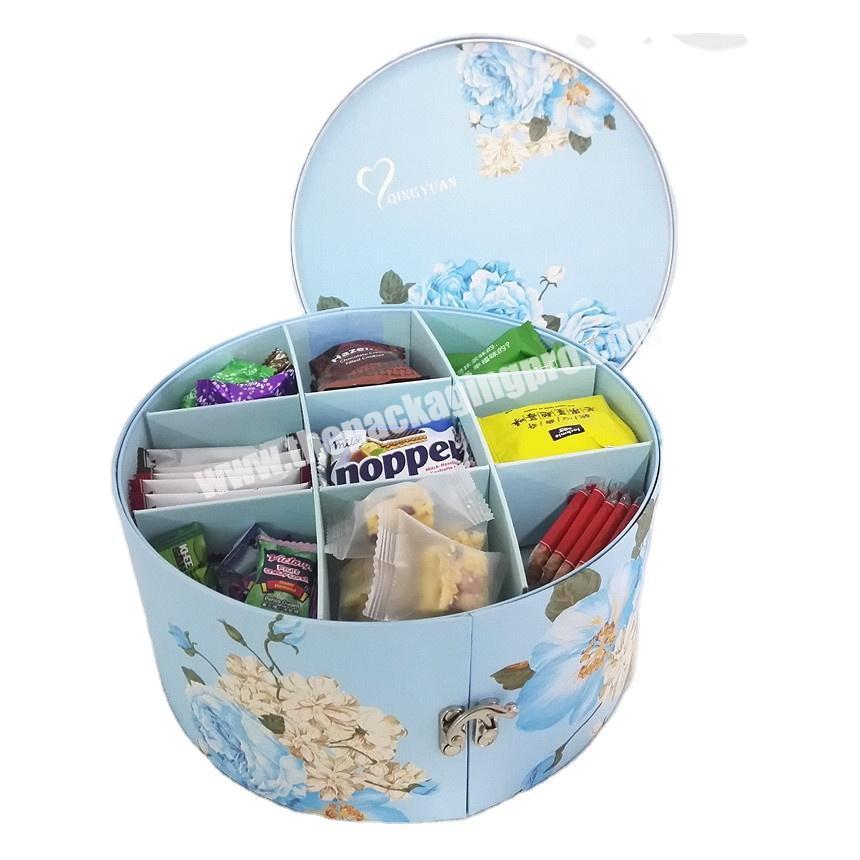 Eco-Friendly Custom Round Design Candy Gift Box Rotating Two-layer Box