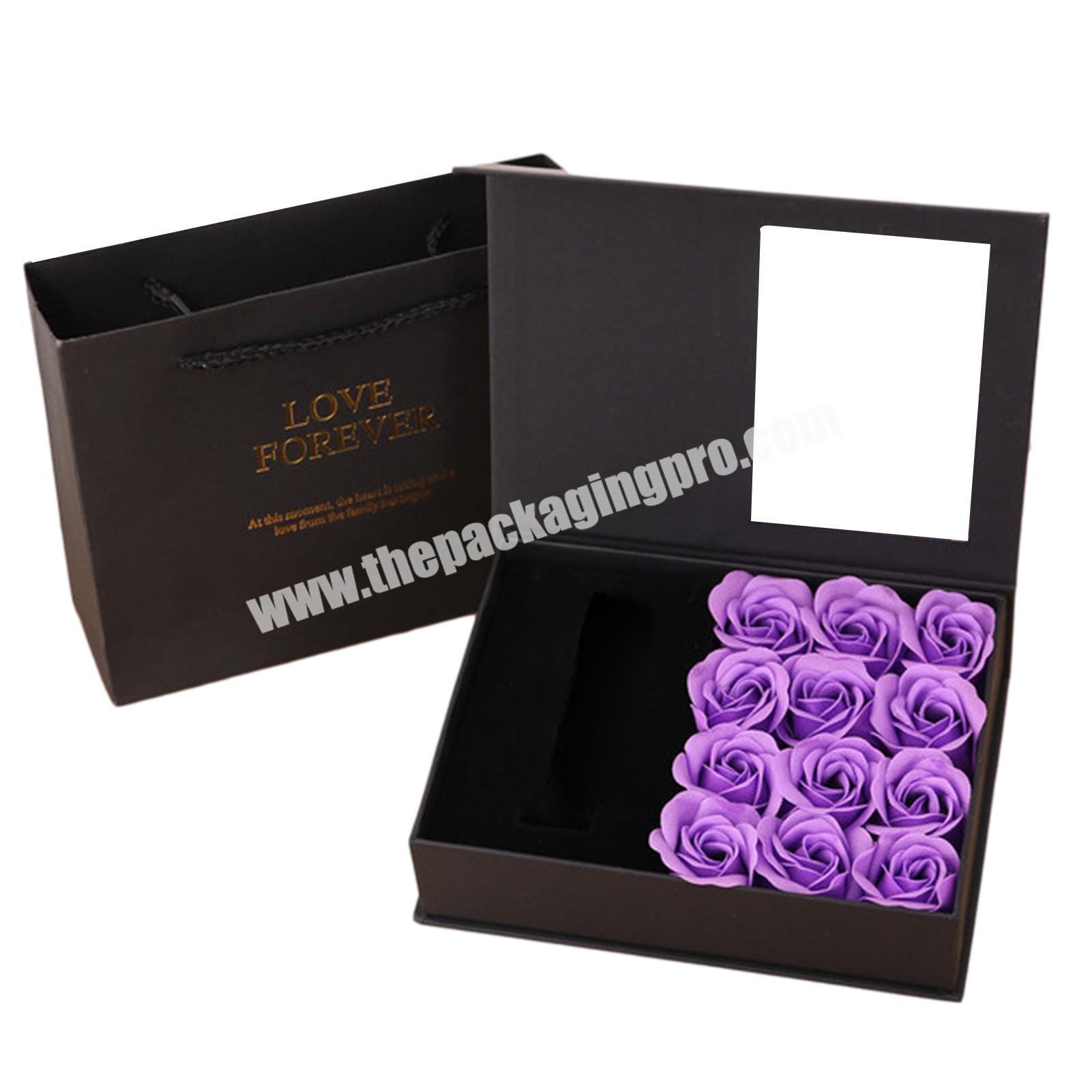 Customised Cute Matte Black Pretty Luxury Custom Logo Extra Large Size Window Gift Packaging Boxes For Packaging