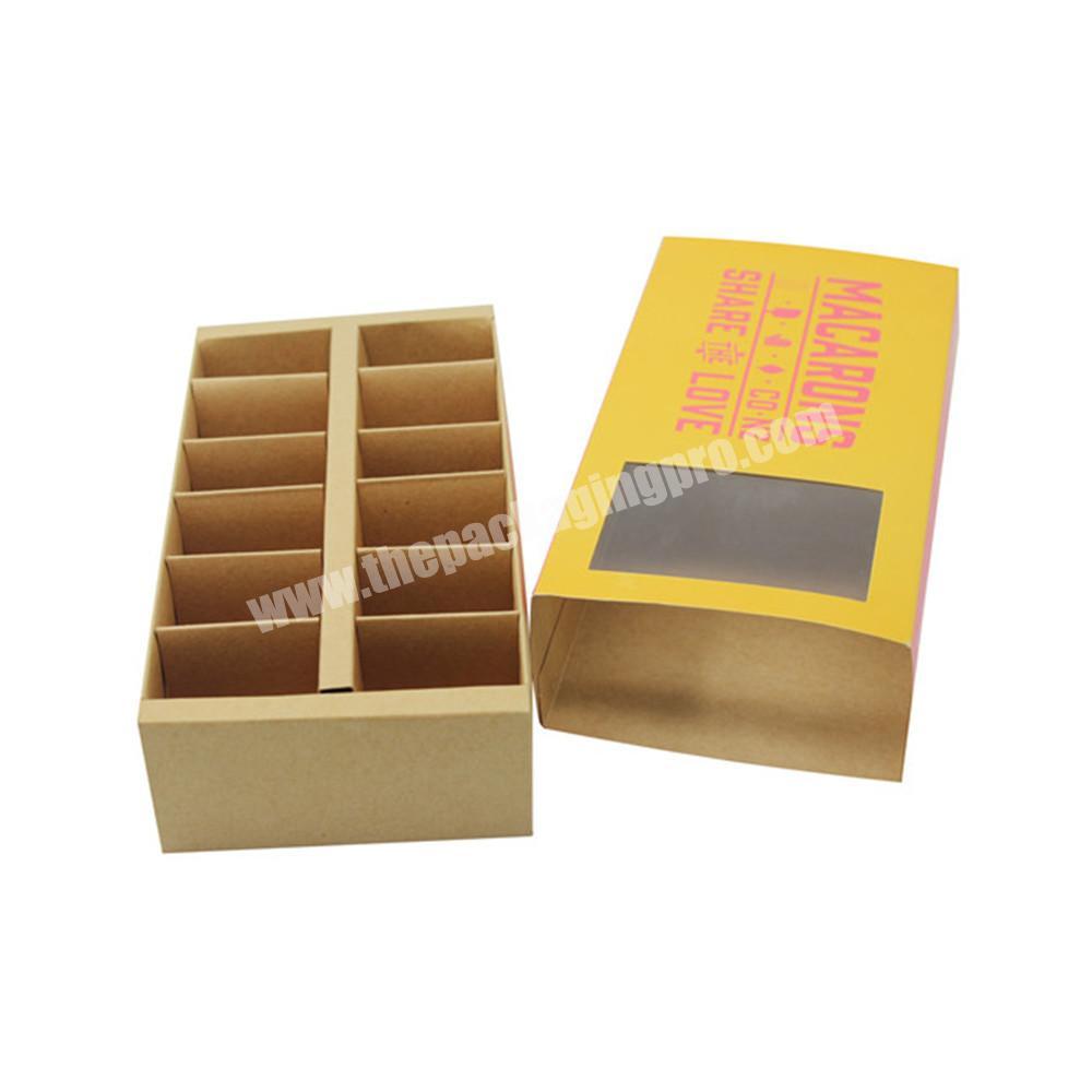 Eco-Friendly Kraft Paper Material Macaroon Packaging Box Small Chocolate Box
