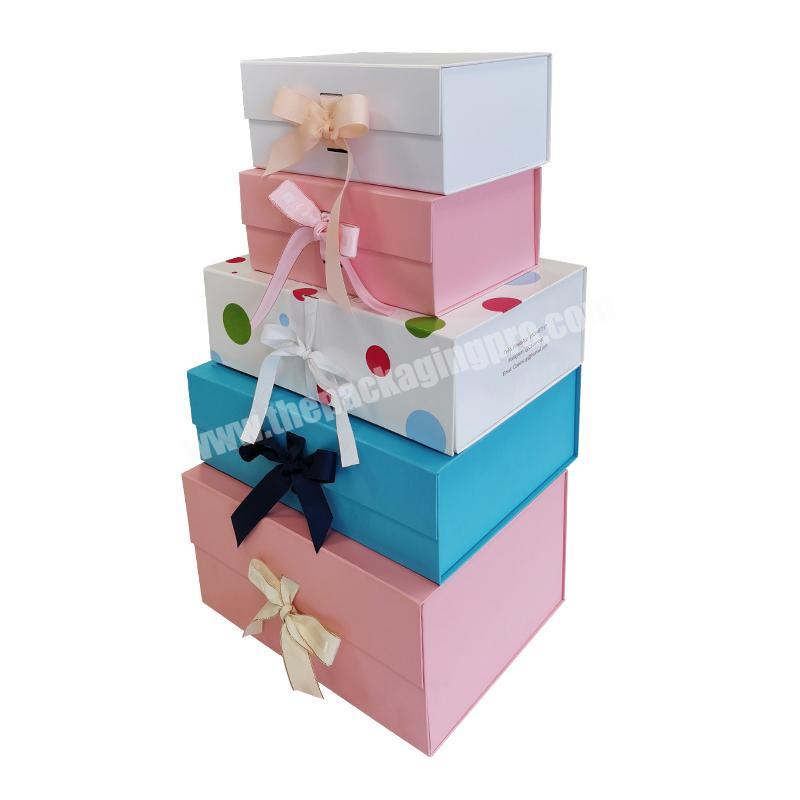 Eco Friendly Rose Gold Baby Blue Big Extra Sealing Cardboard Large Gift Box For Packiging Clothing With Magnetic Lid For Wig
