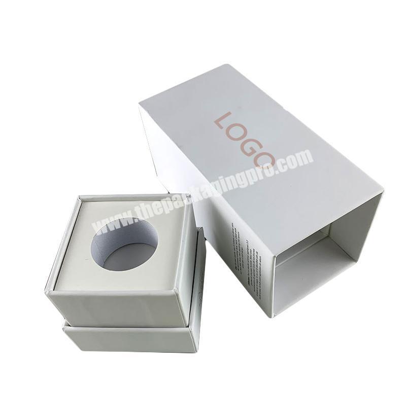 Eco friendly luxury white 2 piece packaging boxes with EVA insert perfume box