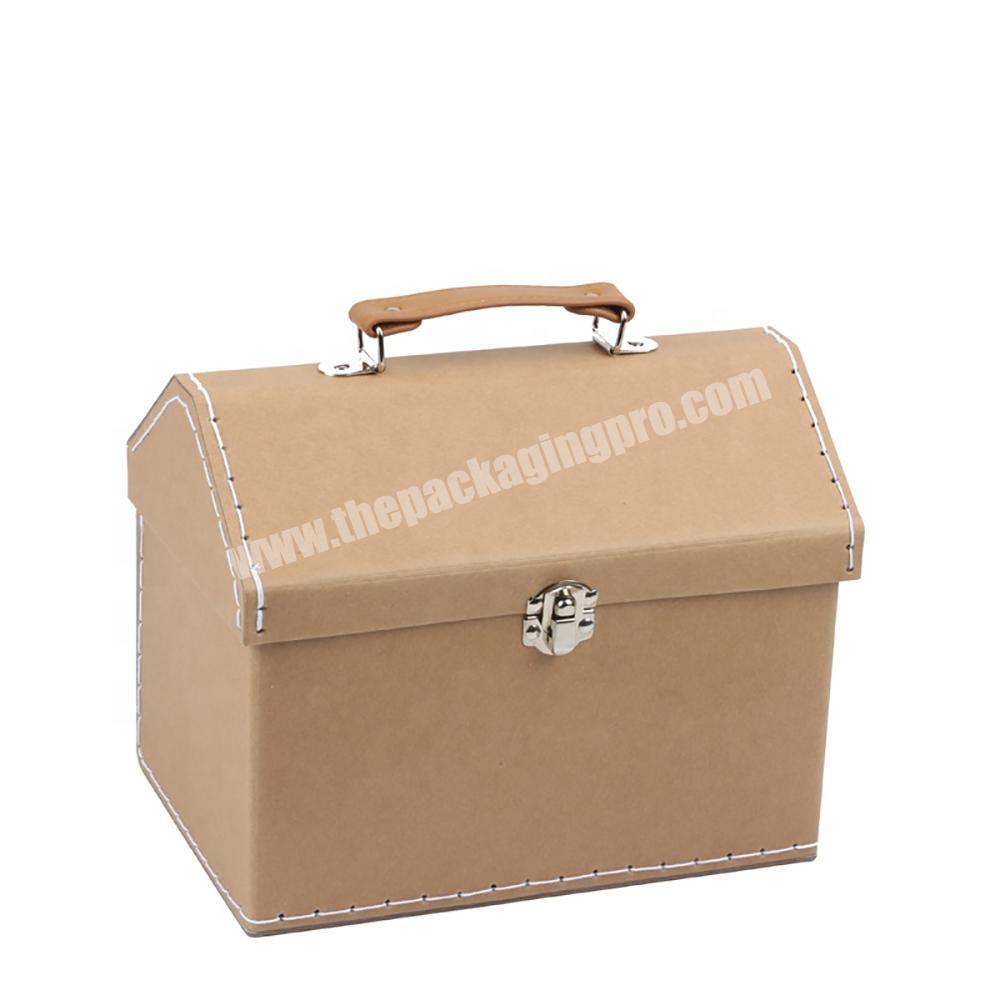 Custom house shaped packaging box ECO paper suitcase luxury suitcase box toy story mini suitcase