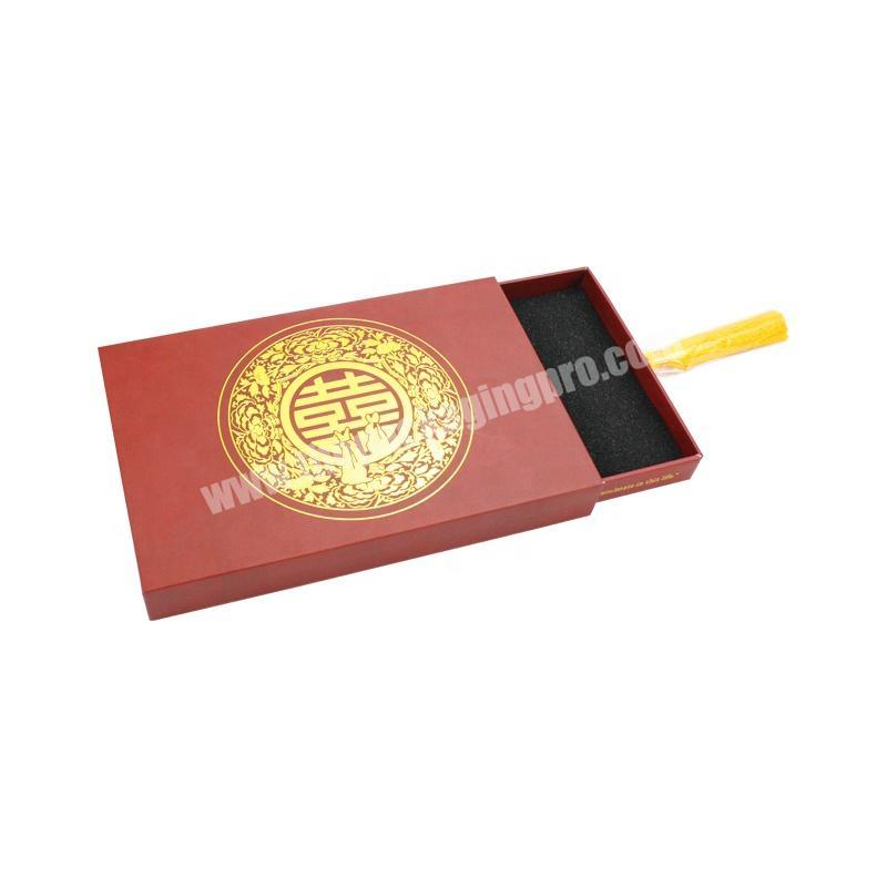 Exquisite Handmade Custom Drawer Gift Box With Golden Tassels