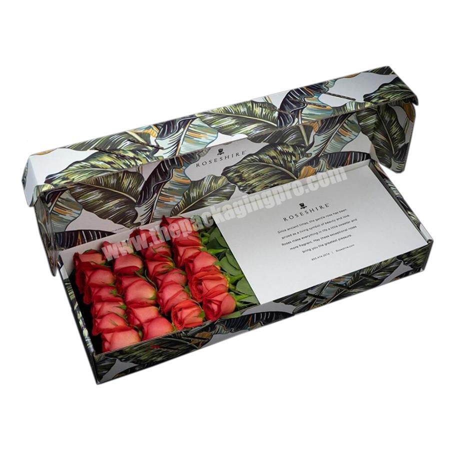 Factory Custom Cardboard Rectangular Rose Packing Paper Flower Box cajas para flores personalizadas