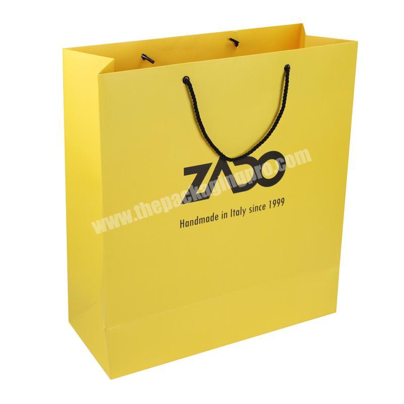 Factory Custom Custom Made Paper Bag With Logo Yellow Recycle t Shirt Paper Bag