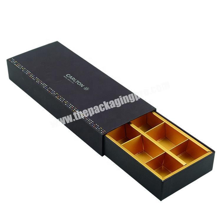 Factory Custom Size Gold Paper Divider Cardboard Material Luxury Drawer Packing Custom Chocolate Box