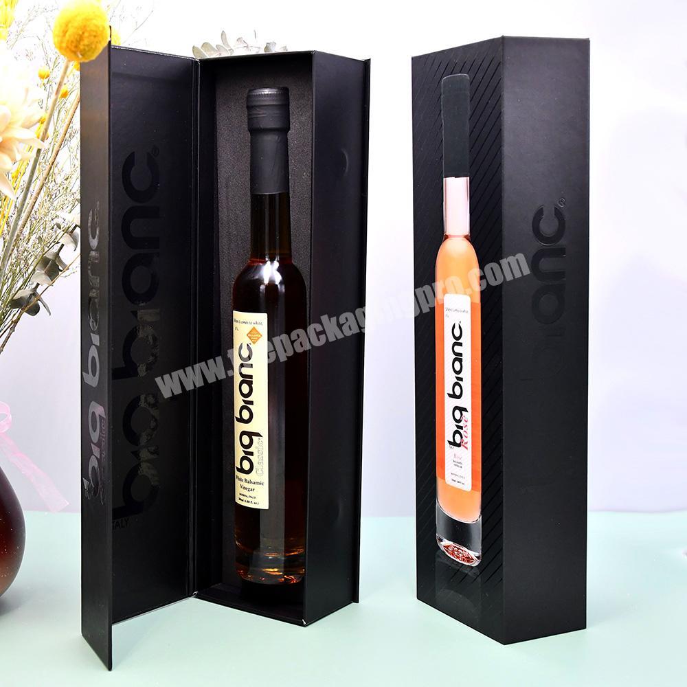 Factory Customization Luxury matte black Paper Packaging Wine Gift Box Wholesale Cardboard Magnetic Single Wine Box