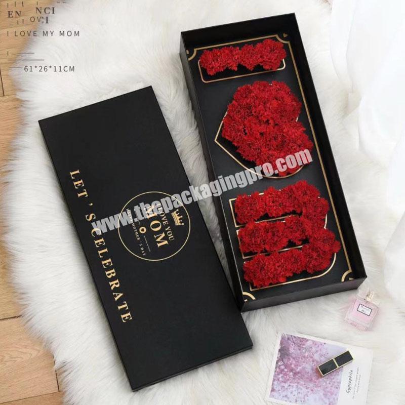 Factory Direct Sales Flower Square Gift Box Mom Flower Box Rose Boxes Coated Paper Paper Cardboard Customized Shanghai Accept